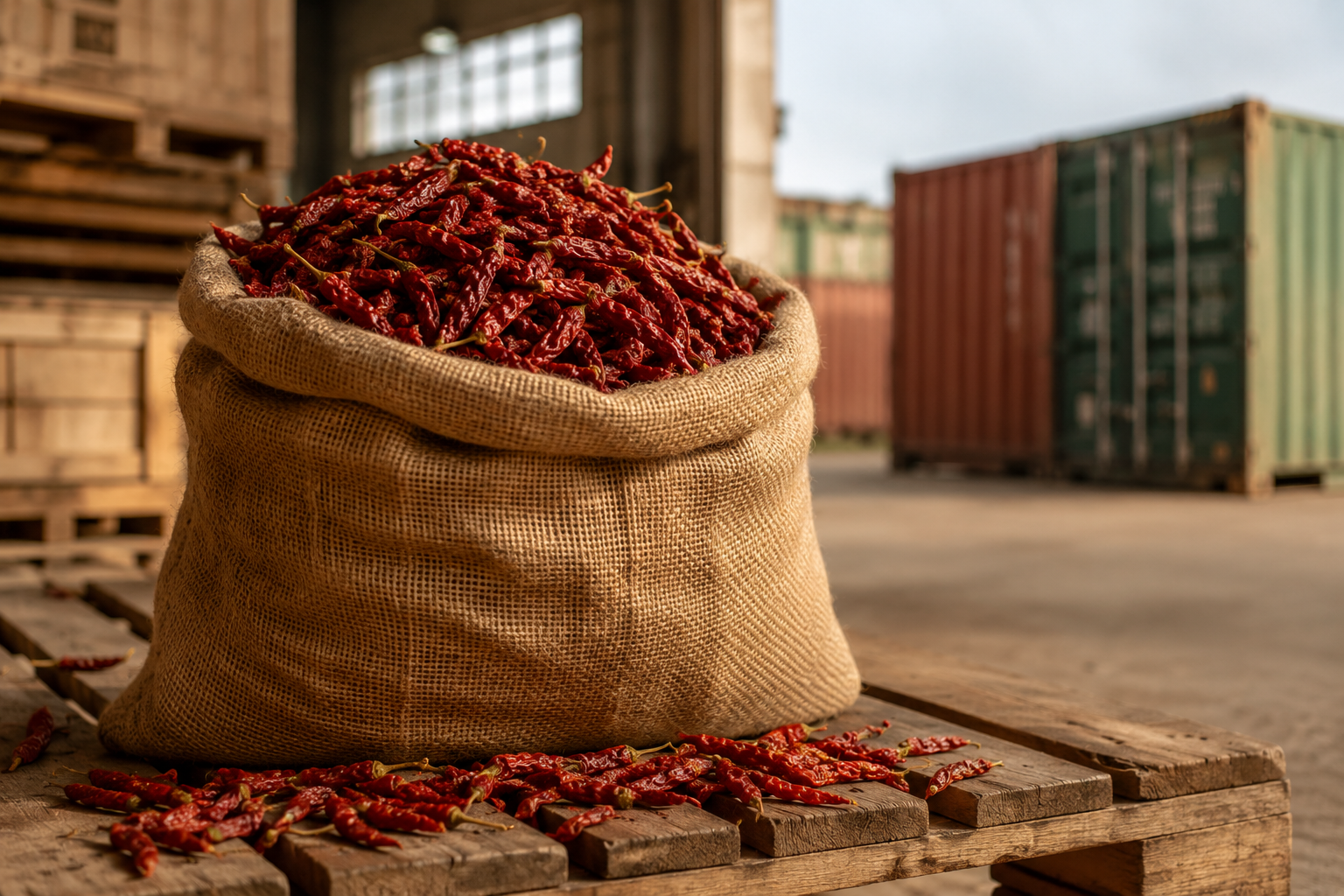 Export-grade spices packed for shipping